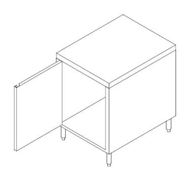 SS WORK COUNTER CW SWING DOOR