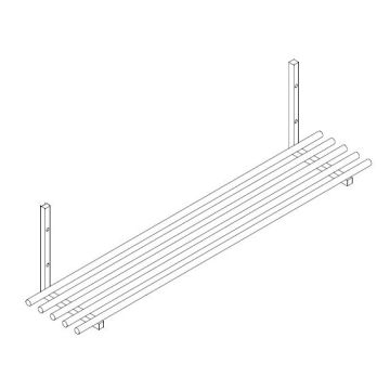 SS WALL MOUNTED TUBULAR SHELF