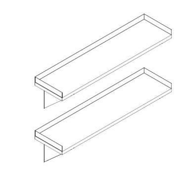 SS 2 TIERS WALL MOUNTED SHELF 1200MM