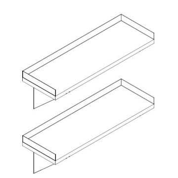 SS 2 TIERS WALL MOUNTED SHELF 900MM