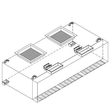 SS WALL MOUNTED EXHAUST HOOD CW FRESH AIR
