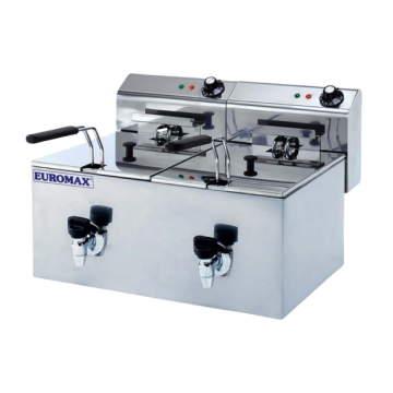 EUROMAX Fryer Double 10+10L with Tap 10390K