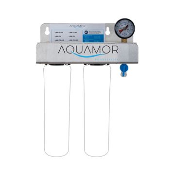 AQUAMOR Dual Head with Pressure Relief/ Flush Valve and Pressure Gauge 105126