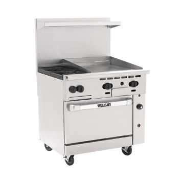 VULCAN 2 OPEN BURNERS + 24" GRIDDLE WITH 1 STANDARD OVEN 36S-2B24GTP