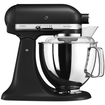 KITCHENAID 4.8L Artisan Tilt Head Stand Mixer with Twin Bowls (Cast Iron Black) 5KSM175PSBBK