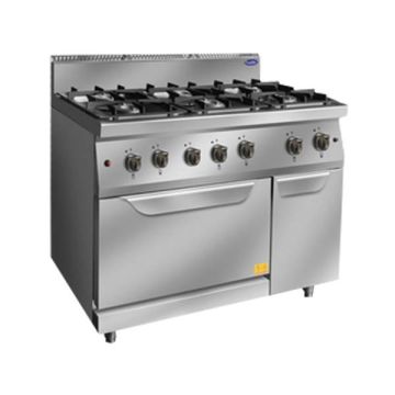 ATOSA 6 BURNERS GAS STOVE WITH OVEN - 900 SERIES FLOOR-STANDING TYPE (1200 X 900 X 1140 MM) AT9G6BO-2