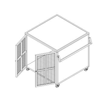 Stainless Steel Cage Trolley with Lock