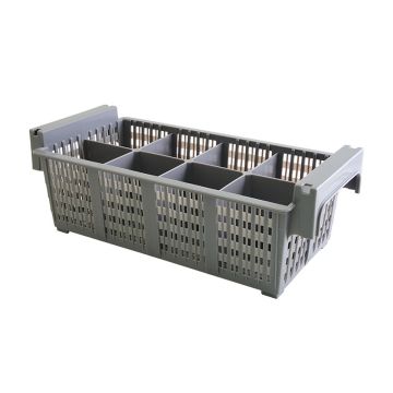 8 COMPARTMENT FLATWARE BASKET (GREY) JD-4089-GY