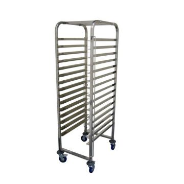 S/S 15-TIER 60x40CM TRAY TROLLEY A10401