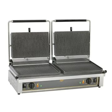 ROLLER GRILL Double Contact Grill with Timer DOUBLE PANINI GROOVE