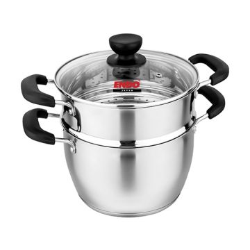 ENDO 22cm 2-Tier Stainless Steel Steamer E-S222T