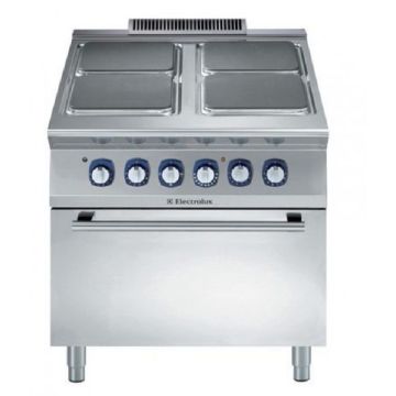 ELECTROLUX 4 Hot Square Plate Electric Range + Oven 800mm 380-400V/3N/50Hz E9ECEH4QE0 (391041)