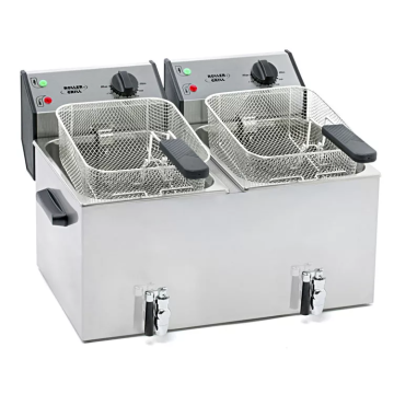 ROLLER GRILL Electric Counter Top Twin Tank Fryer With Tap FD-80DR