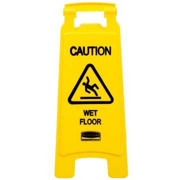 RUBBERMAID 26" Caution Wet Floor Sign (Yellow) FG611277YEL