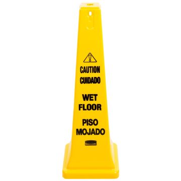 RUBBERMAID 36" Caution Wet Floor Cone (Yellow) FG627677YEL