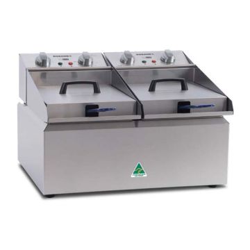 ROBAND Counter Top Double Pan Fryer (570 x 480 x 385mm) FR28