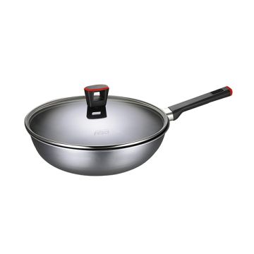 ASD 28cm Gusto Red Stirfry Pan + Tempered Glass Cover HP8328GL-RD