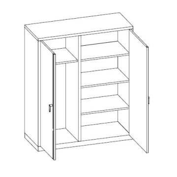 Stainless Steel Broom and Janitorial Cabinet 
