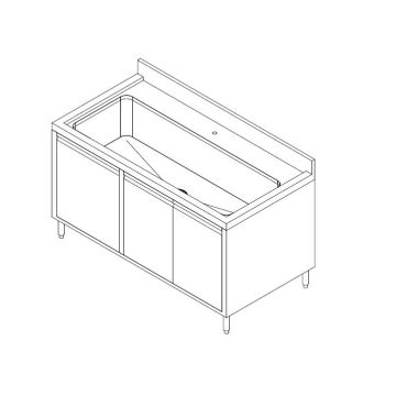 Stainless Steel Pot Wash Sink Counter Cabinet 