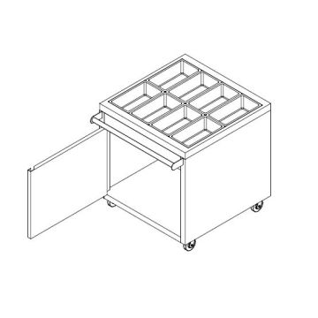 Stainless Steel Cutlery / Utensil Holder Cabinet with Wheels