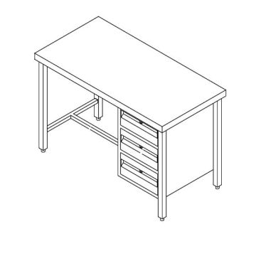 Stainless Steel Hospital Work Table with Drawer