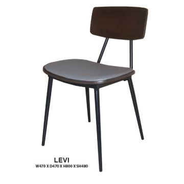 Levi Dining Chair | Cushion Seat | Steel Frame in Epoxy 