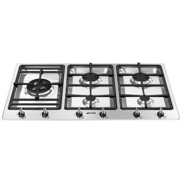 SMEG 5 Classic Gas Hob 90cm, Ultra Low Profile PS9062