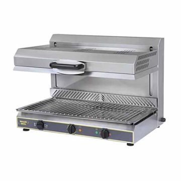 ROLLER GRILL Movable Roof Electric Salamander, Glass Ceramic with Plate Detection System SEM-800PDS