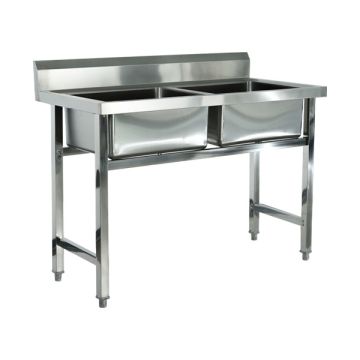 STRONG TRADING SS DOUBLE BOWL SINK 1200MM (1200 X 700 X 850+100) ST-2BS-1200-7D