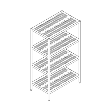 Custom Stainless Steel 4 Tier Slatted Rack