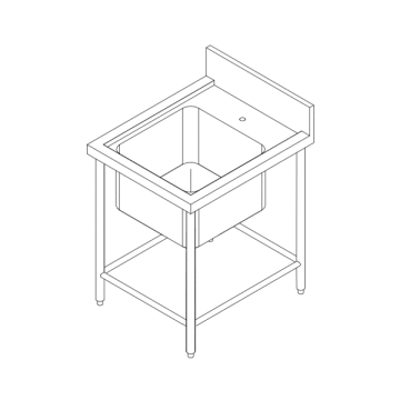 Custom Stainless Steel Single Bowl Sink Table
