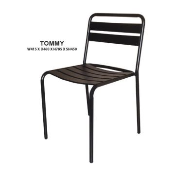 Tommy Side Outdoor Chair | Steel Frame in Epoxy