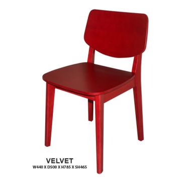 Velvet Dining Chair | Wooden Seat